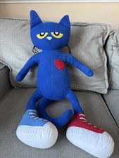 Huge 30-Inch Pete the Cat Plush Toy Stuffed Animal Doll Blue and Red shoes