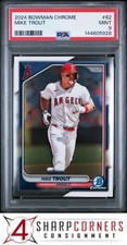 2024 BOWMAN CHROME #82 MIKE TROUT POP 4 PSA 9