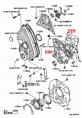 Genuine Hiace LXH22 LXH18 LXH12 LH184 5L 2L Timing Gear Cover Case w Gasket - Picture 20 of 20