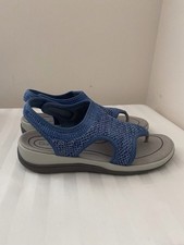 Orthofeet Lyra Blue Knit Thong Slingback Comfort Walking Sandals Women 9M