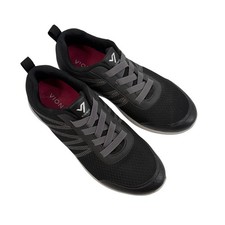 Vionic Shay Womens 9 Black Grey Mesh Walking Sneakers Bungee Laces LC:04-222