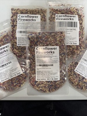 Cornflower Firework Petals - Dish Topping 100% Natural Each order comes with 2.