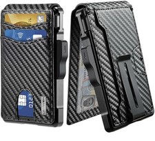 umoven Wallet for Men - with Money Clip Slim Leather Slots Credit Card Holder RF