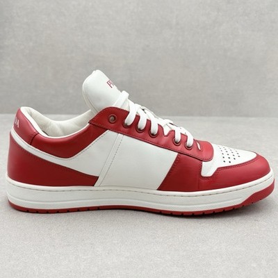 Prada Downtown Leather Sneakers ' White Lacquer Red ' | Size 7.5