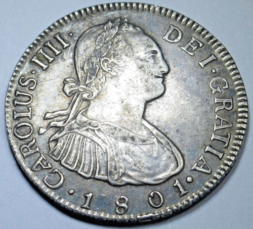 1801-NG M XF-AU Guatemala 2 Reales Genuine 1800s Spanish Colonial Pirate Coin