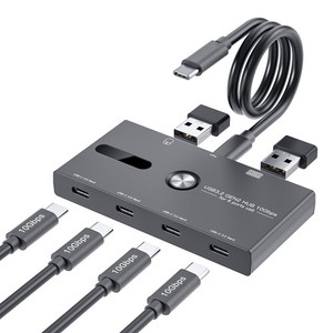 10Gbps USB C Hub, 6 Ports Type C Splitter, C Type-C and USB-A, black 