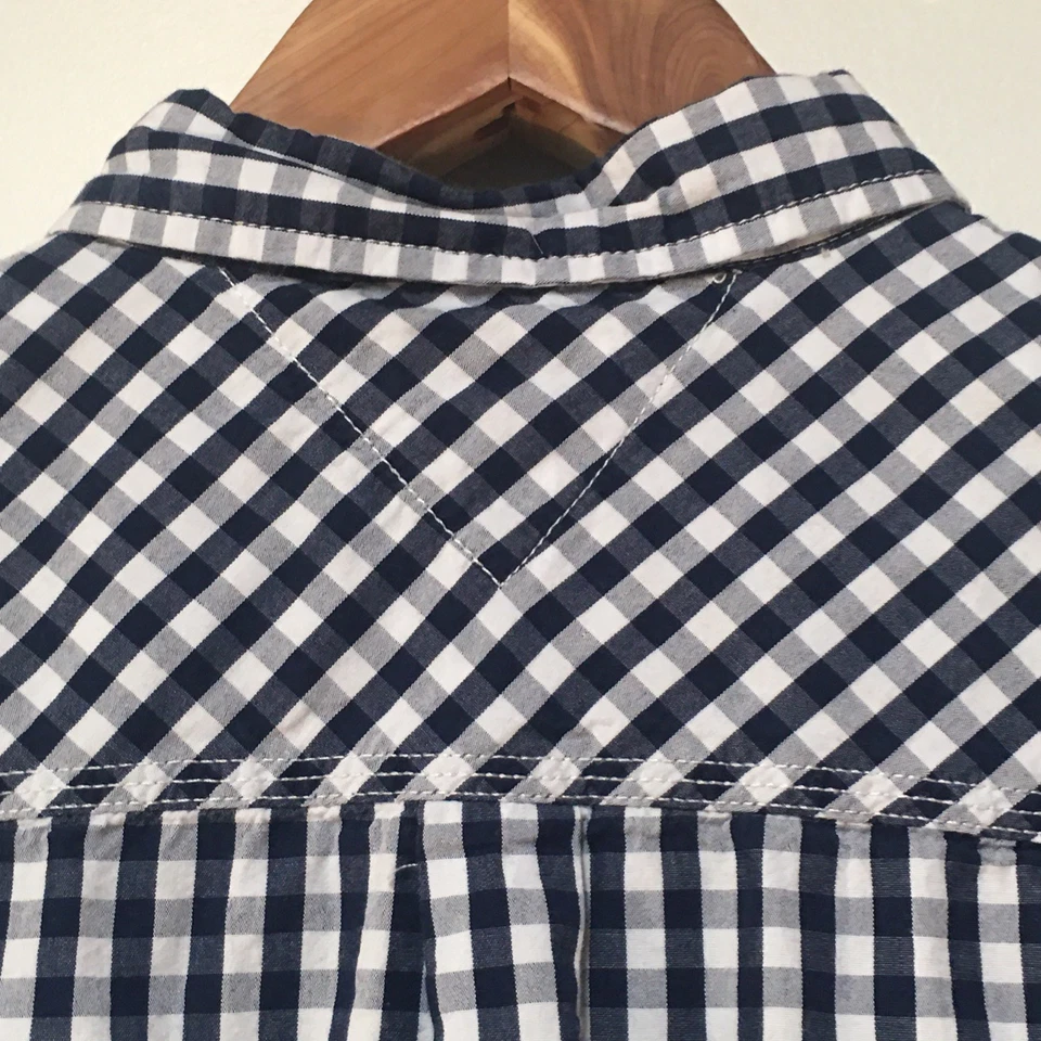 Camisa Tommy Hilfiger Niños L 16 Azul Guinga Abotonada Tejida Manga Larga Algodón Foto 4 de 4