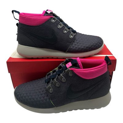 Nike Roshe Run Sneakerboot Mens 11 Gridiron Dark Obsidian Pink Shoes 615601-006