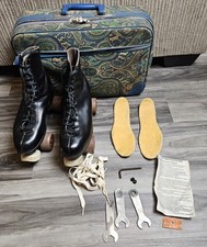 Vintage EUC Chicago Panther Roller Skates Penguin Case And Miscellaneous Items