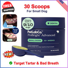 Petlab Co. Probright Dental Powder - Dog Breath Freshener - Teeth Cleaning Made