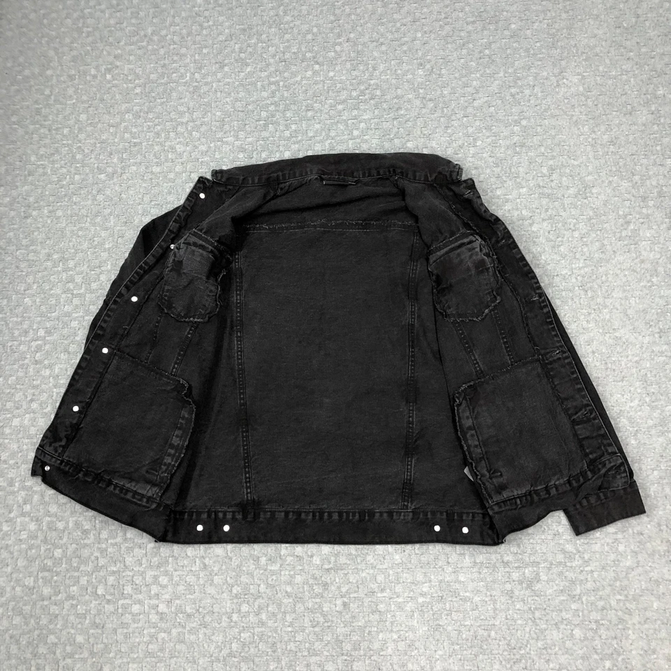 Chemistry Jacket Mens Medium Black Tupac Poetic Justice Denim Hip Hop Graphic - Imagem 3 de 4