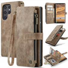 Zipper Luxury Magnetic Leather Card Holder Shockproof Wallet Phone Case Cover