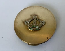 Vintage Mid Century Stratton Jewel Crown Powder Compact
