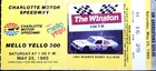 David Pearson Last Race Waltrip Win Mello Yello 300 Charlotte Ticket 5/25/1985