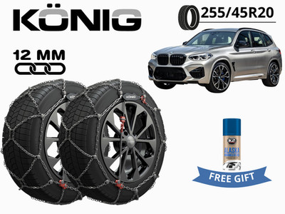 Schneeketten Konig 12MM Für BMW X3M Ab 2019- 255/45R20 Gr 255 XG12PRO