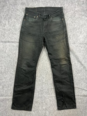 VINTAGE Levi's 751 Jeans Men's Black Straight Leg Distress No Button Size 32x32