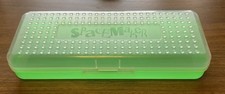 Vintage Spacemaker 543 Long Clear Green Pencil Case Storage Craft 13" Ruler Box