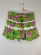 VTG Lilly Pulitzer Girls Fit and Flare Floral Peasant Lined Skirt Sz 5 Girls