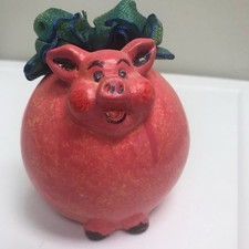 Hand Painted Pink Pig Piggy Bank with Stopper