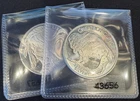 Lot of (2) 1 Troy oz Buffalo .999 Fine Silver Round Highland Mint #43656, #43657