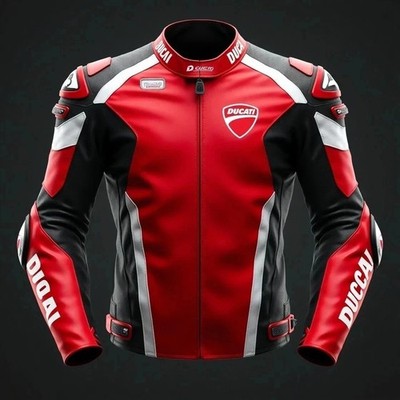 New Ducati Corse Motorbike Racing Leather Jacket, Motorrad Leather Biker Jacket