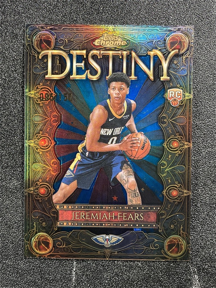 2025-26 Topps Chrome Jeremiah Fears Destiny Blue Refractor Rookie RC /150