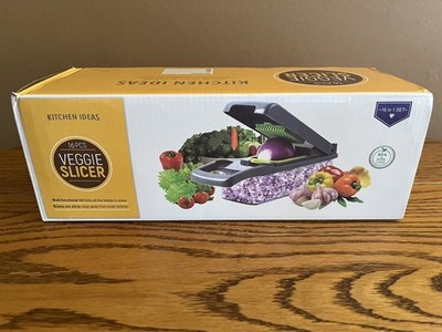 Kitchen Ideas 16 Piece Veggie Slicer, Dicer, Shredder w/ Colander and Container