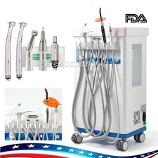 Portable Dental Mobile Delivery Unit With Air Compressor /Handpiece kit 4Holes