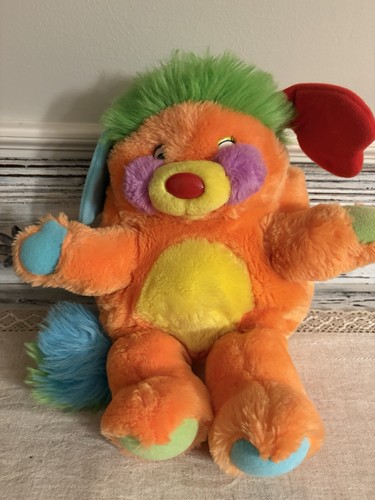 Vintage 1986 Mattel Popples Orange Puzzle Popple Plush Toy Stuffed Animal
