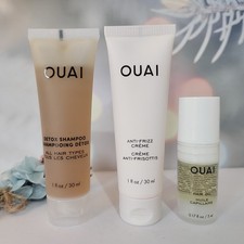 OUAI Detox Shampoo 30ml & Anti-Frizz Creme 30ml & Hair Oil 5ml New - Deluxe Size