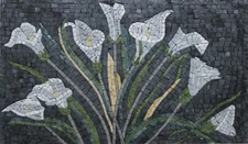 Marble Mosaic Flower Bouquet Lilies Mural Wall Art Tiles