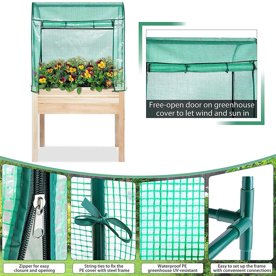 Elevated Wood Gardening Bed with Green House Cover - 36L x24W x 66H - Backyar... - Image 4 of 4