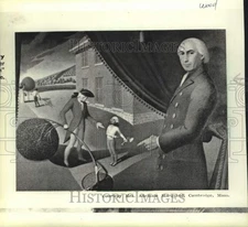 1983 Press Photo Sketch for painting by artist, Grant Wood - mjc41386