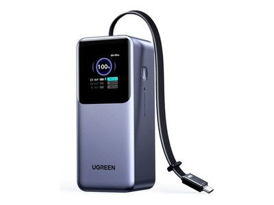 Ugreen Powerbank Nexode mit einziehbarem Kabel 20000mAh 165W 72Wh Display USB-C
