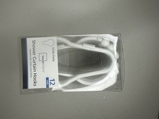 Mainstays Shower Curtain Rod Hooks Clasp 12 Piece NEW