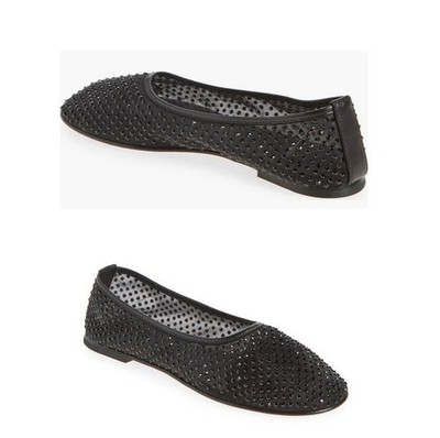 Dear Frances Ball Crystal Embellished Mesh Flats Sz EU40/US10