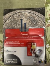 Genuine Canon CLI-36 Color Ink 100 Sheet 4x6 Photo Paper Combo 1511B003