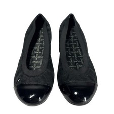 Vionic Allora Ballet Flats Slip On Patent Cap Toe Black 5 Orthaheel Balletcore