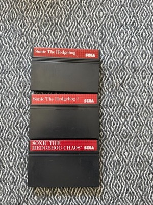 Master System SONIC THE HEDGEHOG x3 CARTS Games 1 + 2 + Chaos PAL *Works in US*