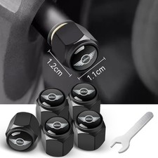 5pcs Car Wheel Tire Air Valve Stem Dust Valve Cap Cover Wwrench For Mini Black 5pcs Car Wheel Tire Air Valve Stem Dust Valve Cap Cover Wwrench For Mini Black