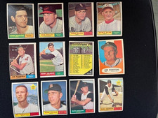 1961 Topps Baseball Lot of 12 including Colavito, Piersall, Shaw, Checklist #4