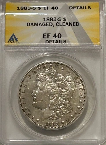 1883 S Morgan Silver Dollar ANACS XF Details Tougher Date Morgan