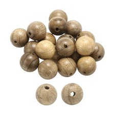 200pcs 10mm Golden Silky Wood Round Polished Wooden Loose Beads for Craft