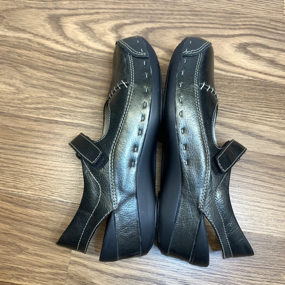 Wolky Strap Cloggy Mary Jane Comfort Walking Shoes Pewter Leather Womens Size 40 - Image 3 of 4