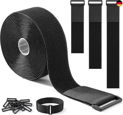 Trilancer 5 cm x 5 m Robustes Klettband mit 15 Schnallen ? Verstellbar, auf Maß 