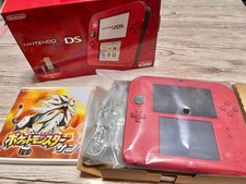 Nintendo 2DS Red FTR-S-RCAA w/ Pokemon Sun Tested Japan Set