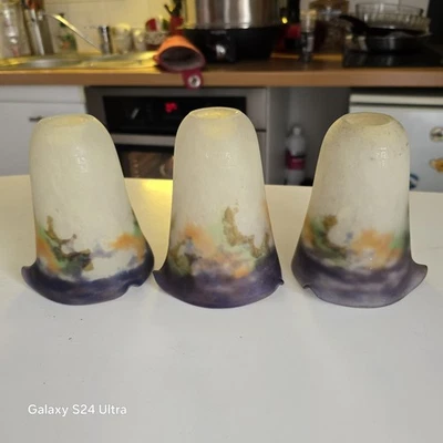 3 Tulipes Art Déco En Pâte De Verre Signé Muller Frère Lunéville - Photo 1/4