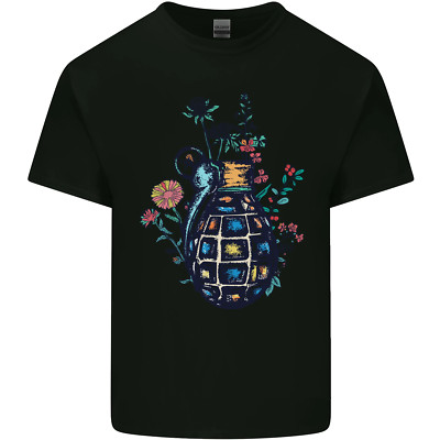 T-Shirt Peace Granade Antikrieg pazifistisch Welt Hippie Herren Baumwolle Top
