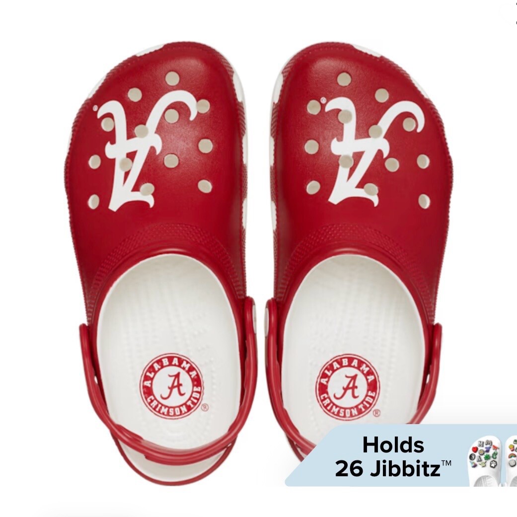 Crocs University of Alabama Classic Clog White/Red Men\'s Size 10  Women\'s 12 Crocs College University Of Alabama Classic Clog - Free  main image 2