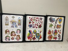Lot of 12 Tattoo Flash Sheets - Double Sided Panels